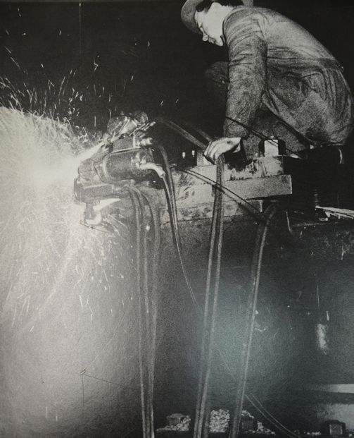 Thermisches Beschichten - s/w Foto aus den 60ern